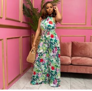 Floral goddess jumpsuit